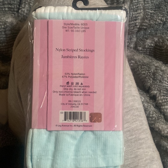 Leg avenue nylon striped thigh high stockings NWT - Picture 2 of 4